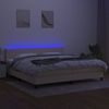 Boxspringbett mit Matratze & LED Stoff Creme 200x200 cm, Härtegrad: H2 [3133346] Bild 4