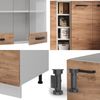 Singleküche R-Line Goldkraft Eiche/Weiß 160 cm AP Marmor Vicco Bild 5