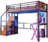 TavilaEcon Hochbett mit Ambientelicht, Ablageleiter, Schreibtisch & Kleiderschrank (Ohne Matratze) Kinderbett Jugendbett, 90x200 cm Bild 5