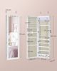 Songmics Schmuckschrank mit LED Beleuchtung und Spiegel, MDF Weiß-Greige, 10 x 37 x 120 cm Bild 5
