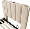 Polsterbett 90×200 cm mit Bettkasten (hydraulisch) & USB/Typ-C, Leinen in Beige Bild 5