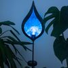 LED Solarleuchte, schwarz blau, Crackleglas H 80 cm Bild 4