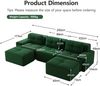 3-Sitzer Modulsofa H 69 x T 293 x B 177 cm aus Cord in Grün mit 74 cm Sitztiefe, rahmenloses Design Bild 5