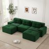 3-Sitzer Modulsofa H 69 x T 293 x B 177 cm aus Cord in Grün mit 74 cm Sitztiefe, rahmenloses Design Bild 3