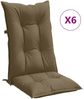 vidaXL Hochlehner-Auflagen 6 Stk. Melange Taupe 120x50x7 cm Stoff 4002372 Bild 2