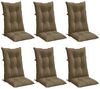 vidaXL Hochlehner-Auflagen 6 Stk. Melange Taupe 120x50x7 cm Stoff 4002372 Bild 4