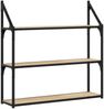 vidaXL Wandregal 3 Fächer Sonoma-Eiche 80x21x78,5 cm Holzwerkstoff 835455 Bild 2