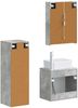 vidaXL Badezimmermöbel-Set 4 pcs Betongrau Ingenieurholz und Glas 3407450 Bild 3