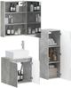 vidaXL Badezimmermöbel-Set 4 pcs Betongrau Ingenieurholz und Glas 3407450 Bild 2