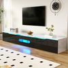 TV-Schrank 180 x 35 x 30 cm in Schwarz-Weiß, Hochglanz-Matt-Kombination, mit LED-Beleuchtung Bild 4