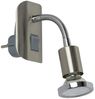 TRANGO LED Steckdosenleuchte, 11-052 Steckerleuchte im Edelstahl-Optik mit Chrom Ring *FLEXI* Steckerlicht, Nachtlicht inkl. je 1x GU10 3000K warmweiß LED Leuchtmittel, ON/OFF Schalter Leselampe, Wandlampe, Küchenlampe Bild 2