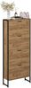 Schuhkipper Folda Goldkraft Eiche/Schwarz 63 x 152.5 cm mit 4 Kippfächern Vicco Bild 5