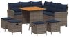 vidaXL 6-tlg. Garten-Sofagarnitur mit Kissen L-Form Grau Poly Rattan 3213544 Bild 2