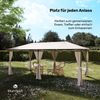 Blumfeldt Mondo Pavillon 3x6 – Stahlrahmen, Mit Vorhängen, Wetterfester Gartenpavillon, Rostbeständig, Leicht Montierbar, Dunkelgrau Bild 4