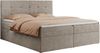 Boxspringbett, Doppelbett Matratze und Topper, Polsterbett - CENTOS - 140x200cm - Grau Velours - H3 Bild 3