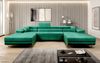 Designer Sofa Calvera U mit Schlaf- und Klappfunktion (Samt) Grün Samt Bild 3