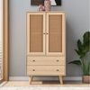 Flieks Kommode, Sideboard mit 2 Schubladen und 2 Türen Rattan 60x40x120cm Bild 5