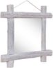 Holzspiegel Altholz Massiv Weiß, 70x70 cm Bild 2