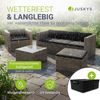 Juskys Polyrattan Lounge Punta Cana L grau-meliert inkl. Abdeckung – Gartenlounge für 4-5 Personen – Sitzgruppe mit Sessel, Sofa, Tisch & Hocker - Sitzbezüge Grau Bild 2
