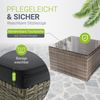 Juskys Polyrattan Lounge Punta Cana L grau-meliert inkl. Abdeckung – Gartenlounge für 4-5 Personen – Sitzgruppe mit Sessel, Sofa, Tisch & Hocker - Sitzbezüge Grau Bild 3