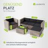 Juskys Polyrattan Lounge Punta Cana L grau-meliert inkl. Abdeckung – Gartenlounge für 4-5 Personen – Sitzgruppe mit Sessel, Sofa, Tisch & Hocker - Sitzbezüge Grau Bild 4