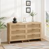 Flieks Abgerundeter Cabinet Rattan Kommode mit 6 Schubladen, 130 x 40 x 74cm, Natur Bild 2