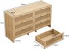 Flieks Abgerundeter Cabinet Rattan Kommode mit 6 Schubladen, 130 x 40 x 74cm, Natur Bild 4