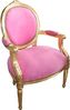 Casa Padrino Barock Medaillon Salon Stuhl Rosa / Gold - Möbel Antik Stil Bild 3