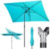 Sekey Sonnenschirm Rechteckig 3x2 m Sonnenschirm Aluminium Marktschirm mit Kurbel, Gartenschirm Groß, mit/ohne LED-Lichtern, 30° knickbar, für Garten Bild 2