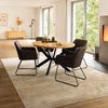 HOME DELUXE Essgruppe Rund Ausziehbar AVENTURA inkl. Sternfuß - 120-160 x 120 cm Light Oak 4 Stühle Bild 1