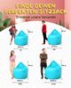 PATCH HOME Sitzsack Tropfenform – Jumbo – Aqua, bequemer Sitzsack aus Luxus-Polyester-Gewebe, bereits befüllt Bild 2