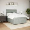 vidaXL Boxspringbett mit Matratze Hellgrau 160x200 cm Samt 3294688 Bild 4