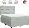 vidaXL Boxspringbett mit Matratze Hellgrau 160x200 cm Samt 3294688 Bild 2