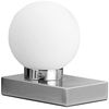 LED Tischleuchte Glaskugel Weiß Sockel Silber - Touch dimmbar, Höhe 15cm Bild 2