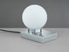 LED Tischleuchte Glaskugel Weiß Sockel Silber - Touch dimmbar, Höhe 15cm Bild 3