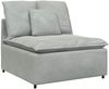 vidaXL Modulares Sofa mit Fußhocker Kissen Samt Hellgrau 3321309 Bild 4