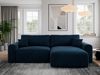 MKS Meble 'Nelson' Ecksofa mit Schlaffunktion und Bettkasten, L-form, Dunkelblau, Velours Bild 2
