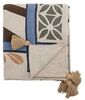 Wolldecke Bloomingville Decke RUDAUR Natur Blau Rot mit Quasten in Beige, Bloomingville Bild 5