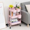 DOEWORKS Aufbewahrungswagen 3-Etagen Rollwagen Metall mit Rädern in Rose Bild 2