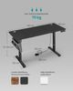 Songmics höhenverstellbarer Schreibtisch elektrisch, Holzspanplatte Tintenschwarz, 60 x 140 x (72-120) cm Bild 5
