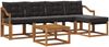 vidaXL Outdoor-Sofagarnitur mit Kissen 6 pcs Natürlich und Schwarz 3368603 Bild 2