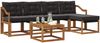 vidaXL Outdoor-Sofagarnitur mit Kissen 6 pcs Natürlich und Schwarz 3368603 Bild 3