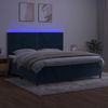 Boxspringbett mit Matratze & LED Samt Dunkelblau 200x200 cm, Härtegrad: H2 [3136087] Bild 4