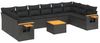 vidaXL 11-tlg. Garten-Sofagarnitur mit Kissen Schwarz Poly Rattan 3227168 Bild 2