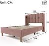 Polsterbett 90×200 cm aus Samt-Stoff mit USB-Anschluss und Matratze, rosa Bild 4
