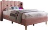 Polsterbett 90×200 cm aus Samt-Stoff mit USB-Anschluss und Matratze, rosa Bild 5