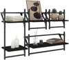 vidaXL 4-tlg. Wandregal-Set mit Stangen Schwarz Holzwerkstoff 836263 Bild 3