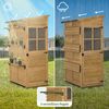 M MCombo Gartenschrank Gartenhaus Holz Wetterfest, Outdoor Schrank Wetterfest, Geräteschuppen Begehbar, für Außenbereich Balkon & Terrasse, Gerätehaus mit 3 feste Regale, 120×86×201 cm, 1753 (Natur) Bild 5