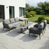 TERRANO Lifttisch 90x180, Bootsform Platte: Sintered Stone Beton-Optik, Gestell: Aluminium anthrazit Bild 2