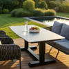 TERRANO Lifttisch 90x180, Bootsform Platte: Sintered Stone Beton-Optik, Gestell: Aluminium anthrazit Bild 5